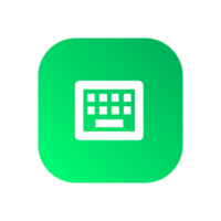 Keyboard Icon Typing Computer on green shape gradient color png