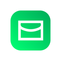 Email Message icon on green shape gradient color png