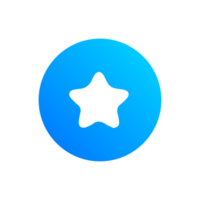 Star rating icon on blue gradien circle png