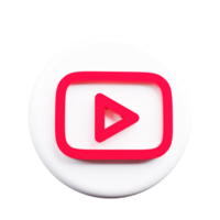 Abstract 3D YouTube Icon in Floating Style png