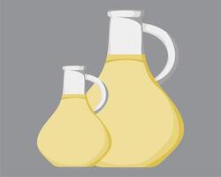 dos botellas de petróleo en un gris antecedentes vector