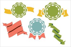 set of ribbons and labels vector