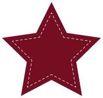 Flat icon of star shapes with dotted stitches isolated on white background. vector