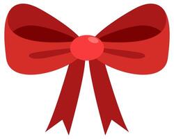 Red bow ribbon flat icon isolated on white background. vector