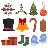 Christmas icon set isolated on white background vector