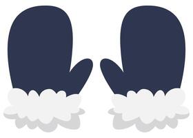 Navy winter mittens flat icon isolated on white background. vector