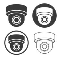 CCTV security camera icon set. Security cameras in use symbol collection. Fixed CCTV camera logo sign. illustration image. Isolated on white background. vector