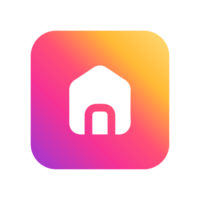 Home Icon on gradient yellow and purple color png