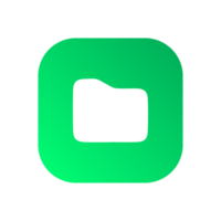 Folder Icon File Document Directory on green shape gradient color png