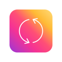 Refresh Icon Reload on gradient yellow and purple color png