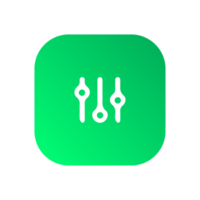 Filter Icon sort symbol on green shape gradient color png