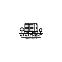 apartment linear icon logo. building real estate Thin line customizable illustration template vector