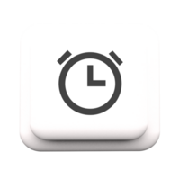 Clock icon on 3d shape with shadow png