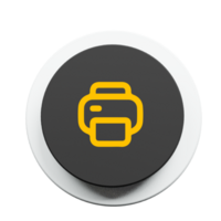 A black and yellow button with a printer icon png
