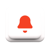 A red bell icon on a white button png