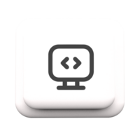 uma branco botão com uma computador ícone em isto png