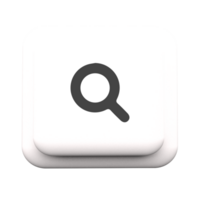 A white button with a magnifying glass icon png