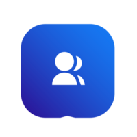 amigo do utilizador ícone em azul gradiente cor png