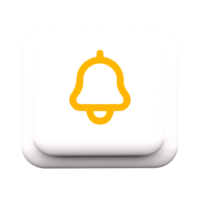A white button with a yellow bell on it png