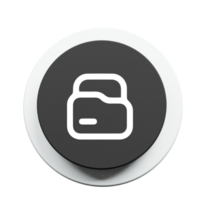 A black and white button with a folder icon png