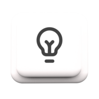 uma branco botão com uma luz lâmpada ícone png
