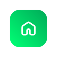 Home icon on green shape png