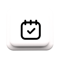 A white button with a calendar icon on it png