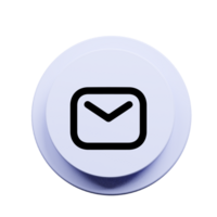 Email icon message sign on 3d circle with shadow png