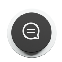 Chat icon, message sign on 3d circle with shadow png