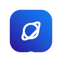 Globe icon on blue shape png