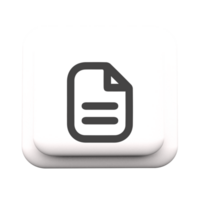 Document file icon on 3d shape with shadow png