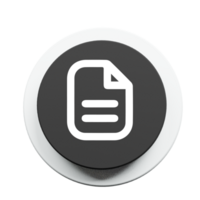 Doc line icon on 3d shape with shadow png