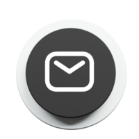 inbox send icon on 3d shape with shadow png