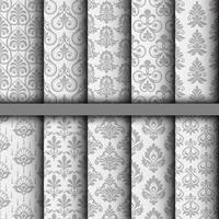 Set seamless damask patterns. vector
