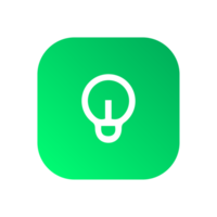 Light bulb icon green and white color png
