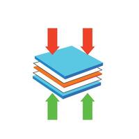 Fabric structure material isolated, Airflow layers moisture waterproof concept. vector