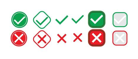Set checkbox icon isolated on white background vector