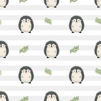 Seamless pattern with hedgehog. Cute animals pattern. Wildlife backgrounds. vector