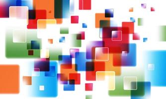 colorful geometric abstract white background overlap layer on bright space with squares decoration. blur soft motion cube. vector