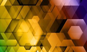 Orange abstract geometrical background with hexagon, triangle shapes. vintage wallpaper. vector