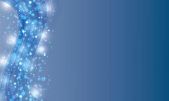 Abstract shiny sparkle wave design element with glitter effect on blue background. vector