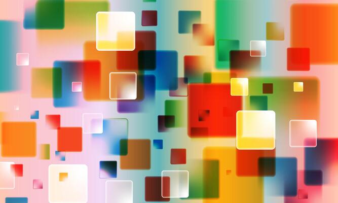 colorful geometric abstract background overlap layer on bright space with squares decoration. colorful bokeh.