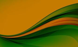 Smooth elegant color satin texture abstract background. curve wavy green and yellow. vector
