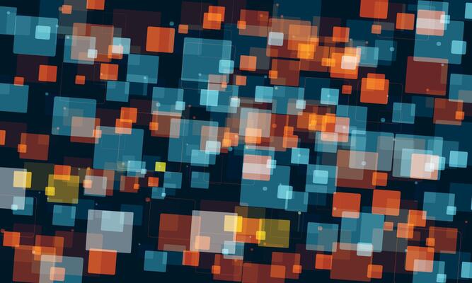 Polygon cube mosaic background in dark colors. abstract colorful squares. dimension space.