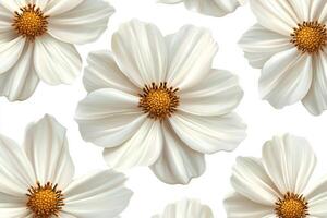 White flowers with golden centers arranged artistically on a light background photo
