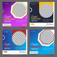Digital marketing social media post business webinar for social media story, business post or stories banner template geometric shape design for attractive abstract elements post background space vector