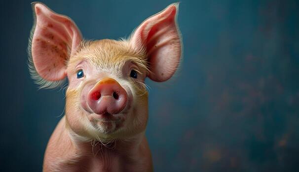 Close Up Portrait of a Piglet With Large Ears photo