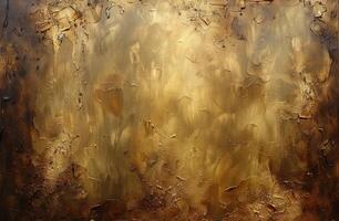 Abstract Gold and Brown Paint Texture on Canvas photo