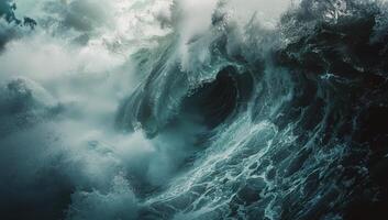 Majestic Ocean Wave Crashing During a Stormy Day photo