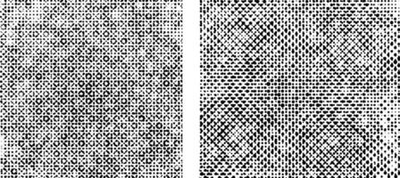 two black and white of a textured pattern dot texture, black and white seamless vintage grunge dot pattern set, vector